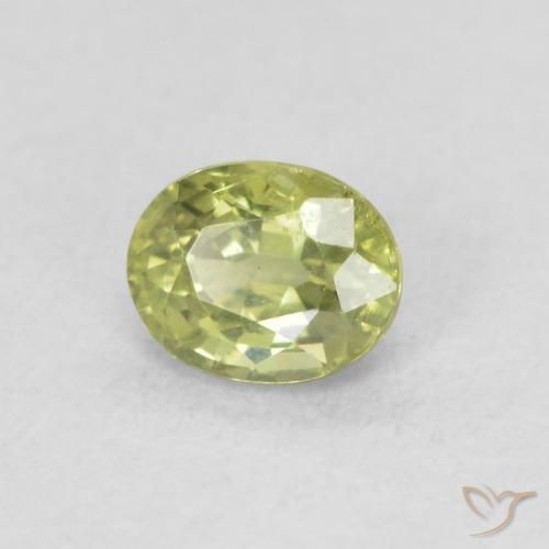 0.47 ct Green Sapphire Stone, Natural Sapphire in Oval Facet Shape for Sale