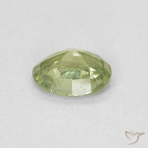 Sapphire Gemstone in 5.1 x 3.9 mm Size for Sale, Sapphire Stone in Light Forest Green Color