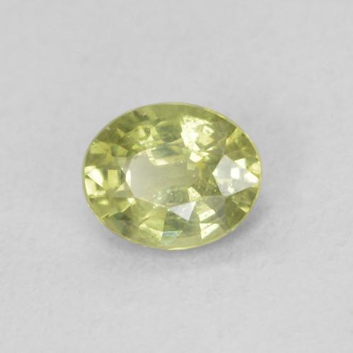0.42 ct Green Sapphire Stone, Natural Sapphire in Oval Facet Shape for Sale