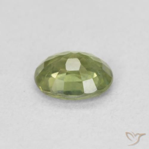 Sapphire Gemstone in 5.1 x 4.1 mm Size for Sale, Sapphire Stone in Light Green Color