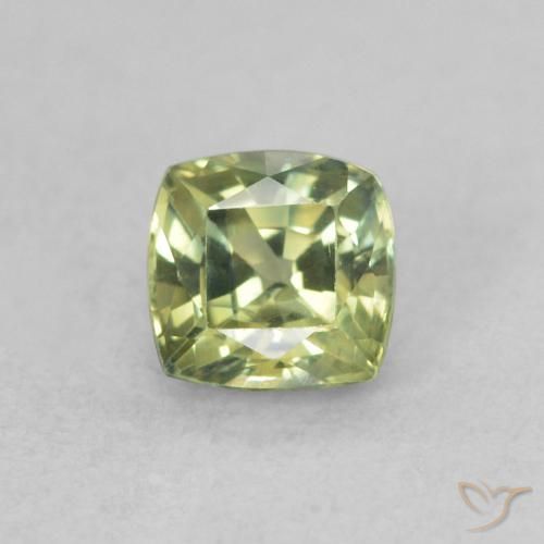 0.54ct Natural Medium Green Sapphire, Cushion, VS