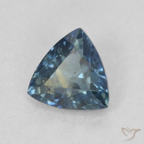 0.61 ct Blue Sapphire Stone, Natural Sapphire in Trillion Facet Shape for Sale
