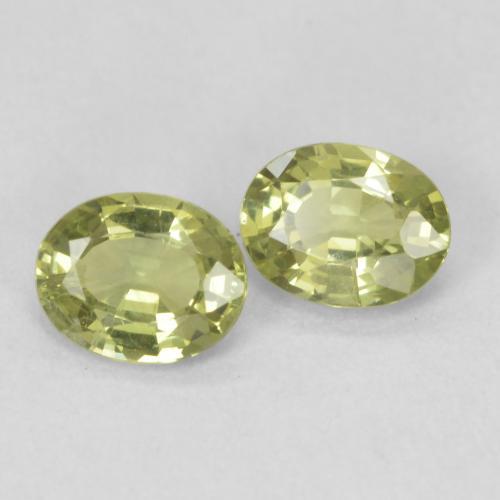 0.79 ctw Green Sapphire Stones, Natural Sapphire in Oval Facet Shape for Sale
