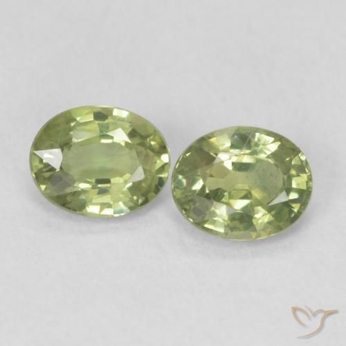 0.77ctw Natural Yellowish Green Sapphire, Oval, VS