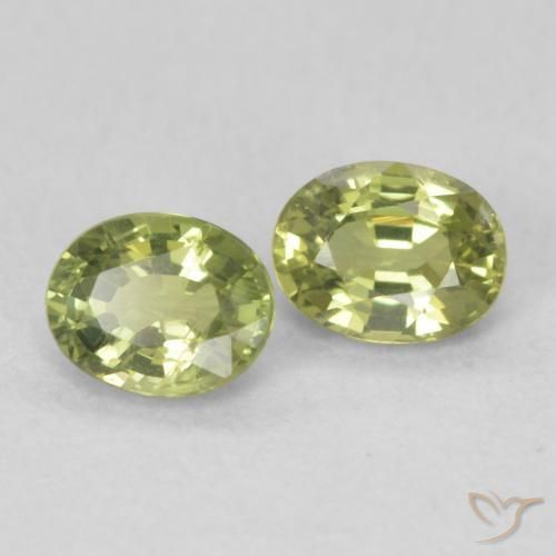 0.87ctw Natural Yellowish Green Sapphire, Oval, VS