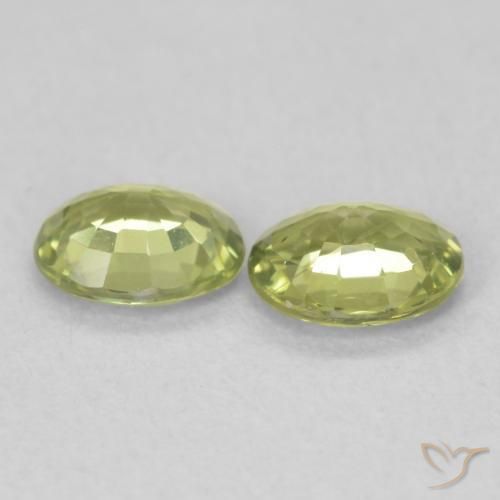 Sapphire Gemstones in 5 x 4 mm (calibrated) Size for Sale, Sapphire Stones in Warm Forest Green Color