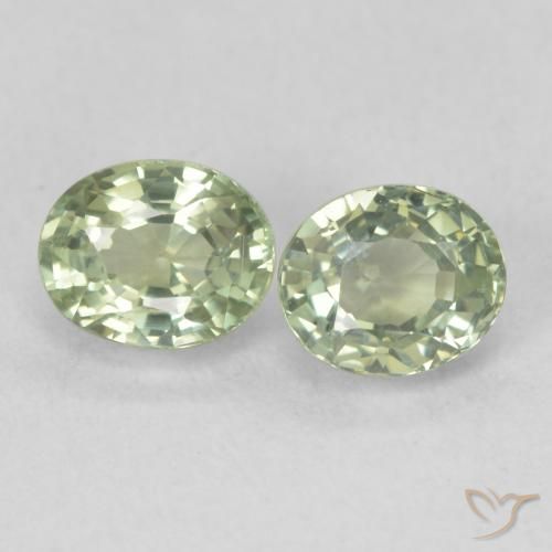 1.23ctw Natural Pale Pear Green Sapphire, Oval, VVS-VS