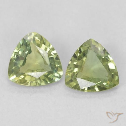 0.67ctw Natural Pale Earth Green Sapphire, Trillion, VVS-VS