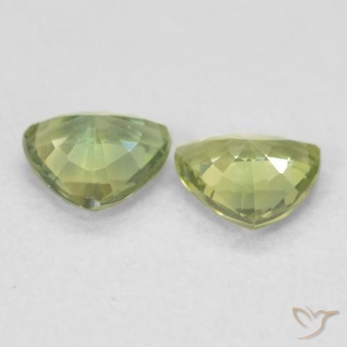 Sapphire Gemstones in 4.5 x 4.4 mm Size for Sale, Sapphire Stones in Pale Earth Green Color