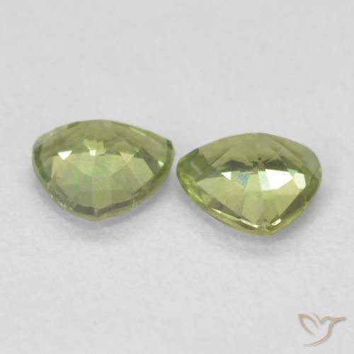 Sapphire Gemstones in 4.4 x 4.3 mm Size for Sale, Sapphire Stones in Earth Green Color