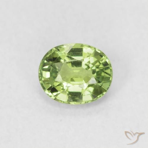 0.48ct Natural Pear Green Sapphire, Oval, VVS