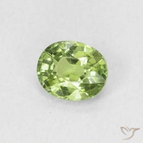 0.48 ct Green Sapphire Stone, Natural Sapphire in Oval Facet Shape for Sale