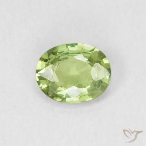 0.38ct Natural Yellow Green Sapphire, Oval, VVS