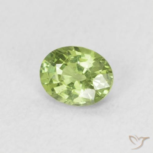 0.40 ct Green Sapphire Stone, Natural Sapphire in Oval Facet Shape for Sale