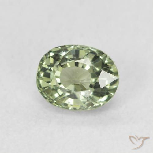 0.66ct Natural Grayish Green Sapphire, Oval, VVS