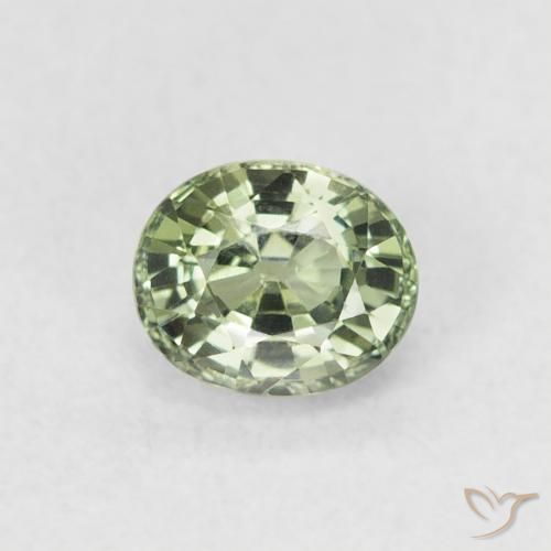 0.62ct Natural Light Green Sapphire, Oval, VVS