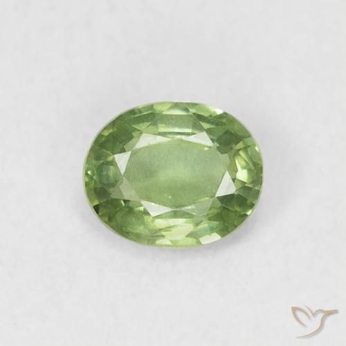 0.50ct Natural Medium Green Sapphire, Oval, VS