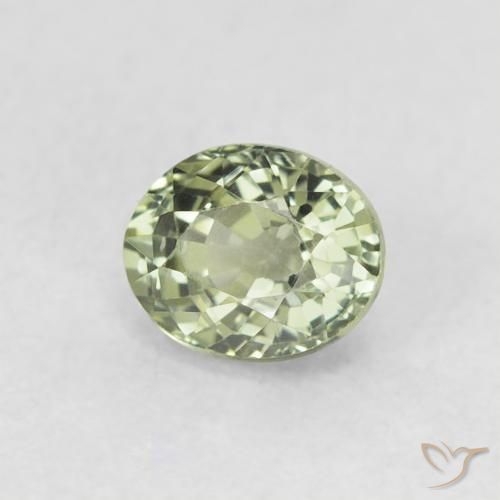 0.68 ct Green Sapphire Stone, Natural Sapphire in Oval Facet Shape for Sale