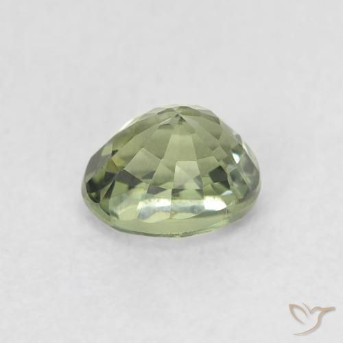 Sapphire Gemstone in 5.2 x 4.3 mm Size for Sale, Sapphire Stone in Light Forest Green Color