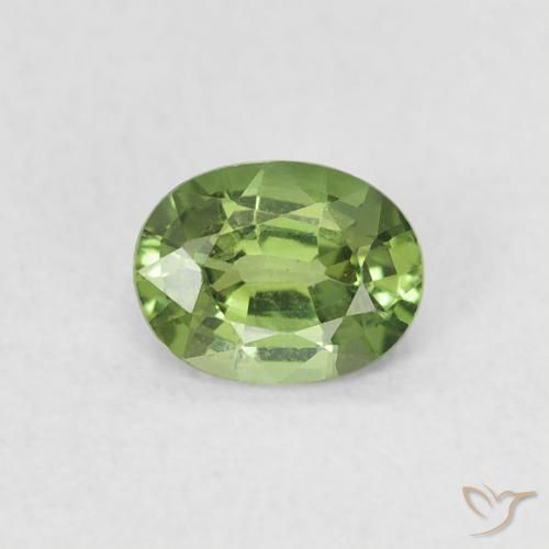 0.45ct Natural Medium Green Sapphire, Oval, VS
