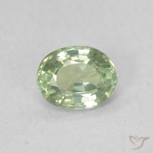 0.44ct Natural Light Sage Green Sapphire, Oval, VVS-VS
