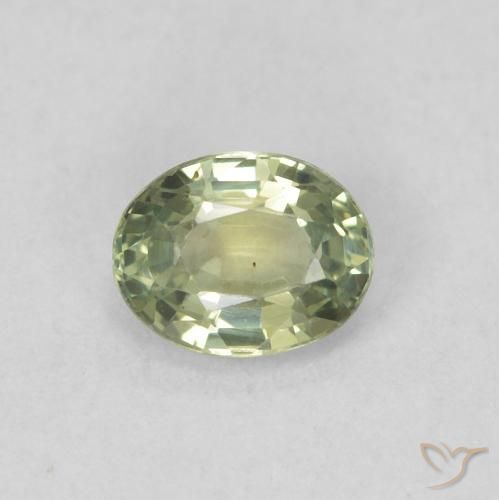 0.43ct Natural Light Green Sapphire, Oval, VVS-VS