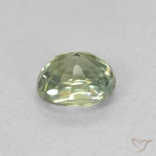 Sapphire Gemstone in 4.8 x 4.1 mm Size for Sale, Sapphire Stone in Light Green Color