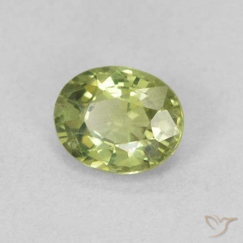 0.50 ct Green Sapphire Stone, Natural Sapphire in Oval Facet Shape for Sale