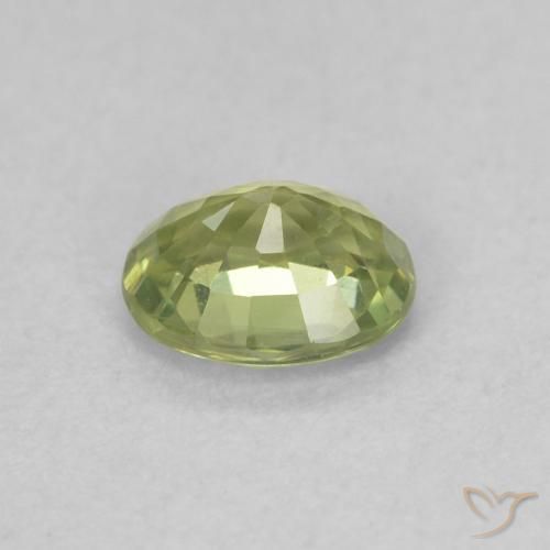 Sapphire Gemstone in 5.1 x 4.2 mm Size for Sale, Sapphire Stone in Warm Forest Green Color