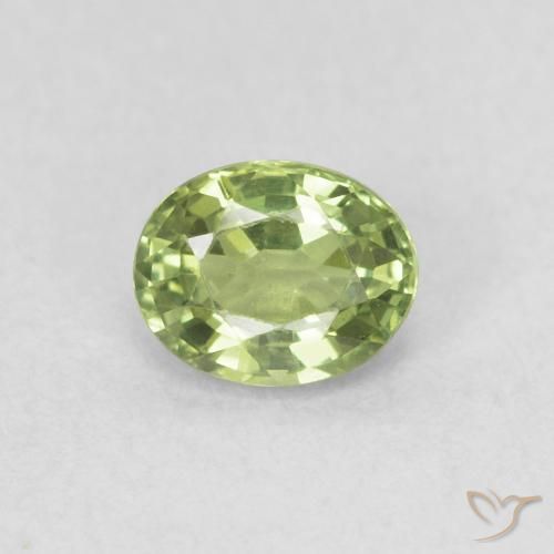 0.44ct Natural Warm Green Sapphire, Oval, VVS-VS