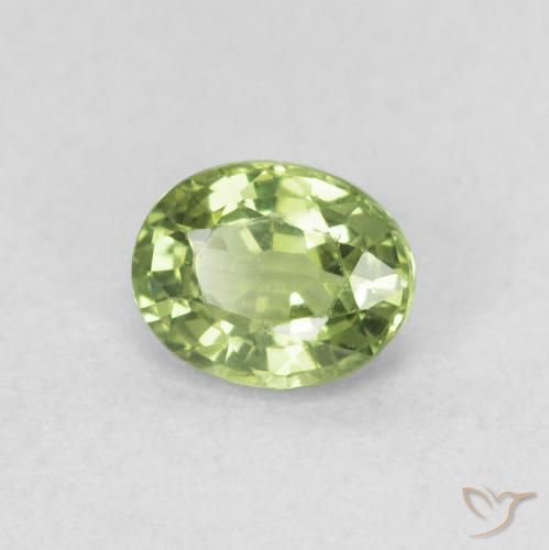 0.44 ct Green Sapphire Stone, Natural Sapphire in Oval Facet Shape for Sale