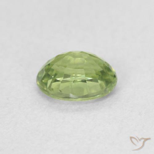 Sapphire Gemstone in 5 x 4 mm (calibrated) Size for Sale, Sapphire Stone in Warm Green Color