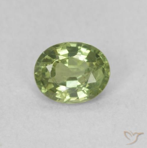 0.42ct Natural Warm Green Sapphire, Oval, VVS-VS