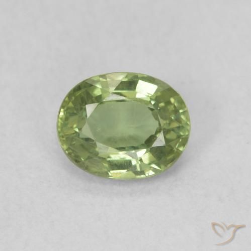 0.45ct Natural Warm Green Sapphire, Oval, VVS-VS