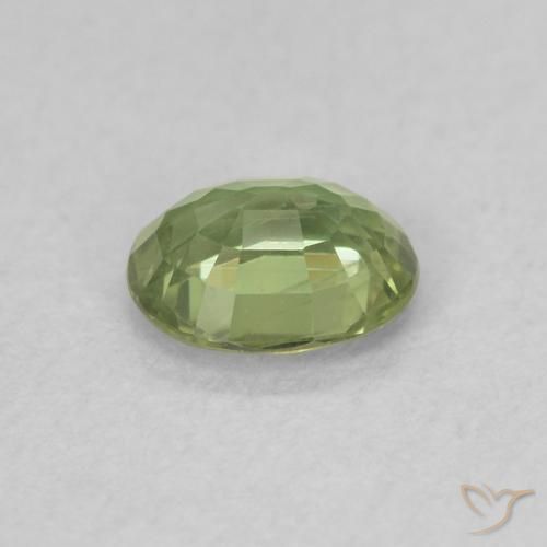 Sapphire Gemstone in 5 x 3 mm (calibrated) Size for Sale, Sapphire Stone in Warm Green Color