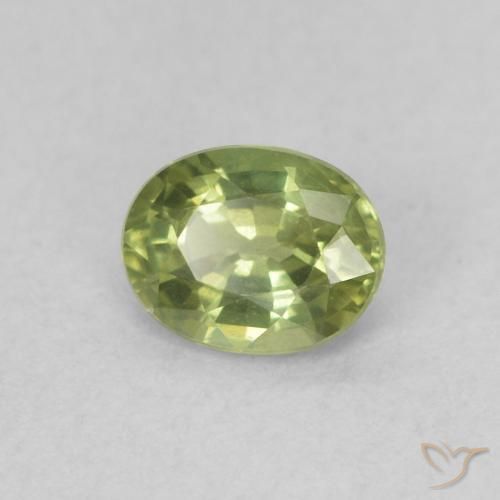 0.47ct Natural Yellowish Green Sapphire, Oval, VVS-VS