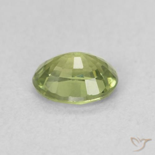 Sapphire Gemstone in 5 x 4 mm (calibrated) Size for Sale, Sapphire Stone in Yellowish Green Color