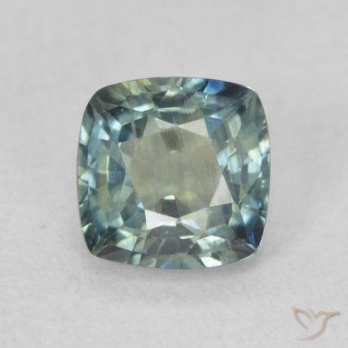 0.87ct Natural Blue-Green Sapphire, Cushion, VS