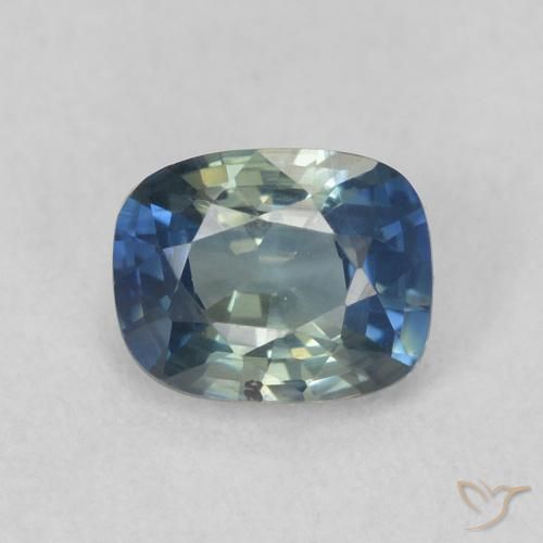 0.73ct Natural Teal Sapphire, Cushion, VS, Photo A