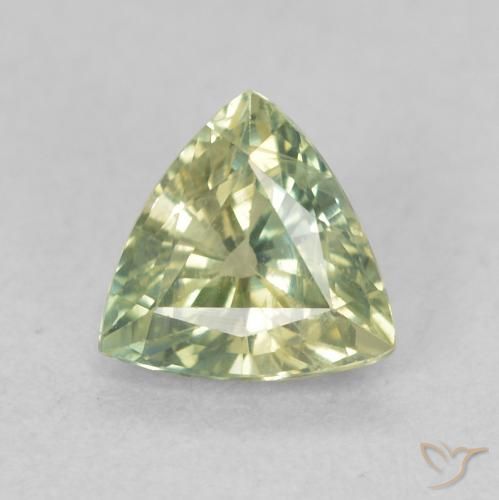 0.74ct Natural Warm Green Sapphire, Trillion, VS