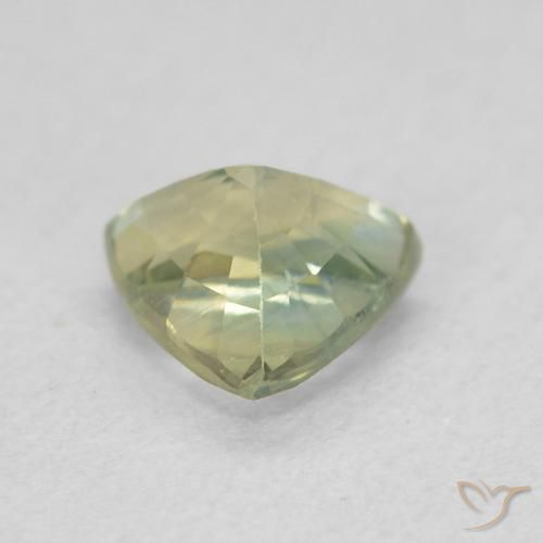 Sapphire Gemstone in 5.7 x 5.4 mm Size for Sale, Sapphire Stone in Warm Green Color