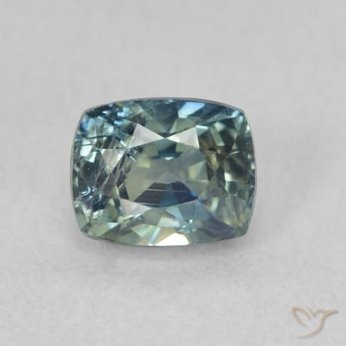 0.74ct Natural Blue-Green Sapphire, Cushion, VS