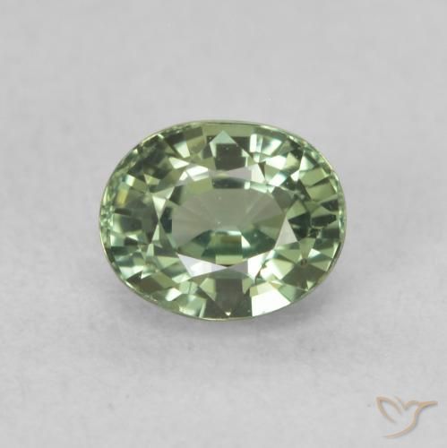 0.73ct Natural Light Forest Green Sapphire, Oval, VVS-VS