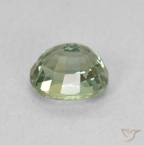 Sapphire Gemstone in 5.2 x 4.2 mm Size for Sale, Sapphire Stone in Light Forest Green Color
