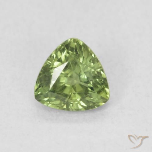 0.48ct Natural Medium Green Sapphire, Trillion, VVS-VS
