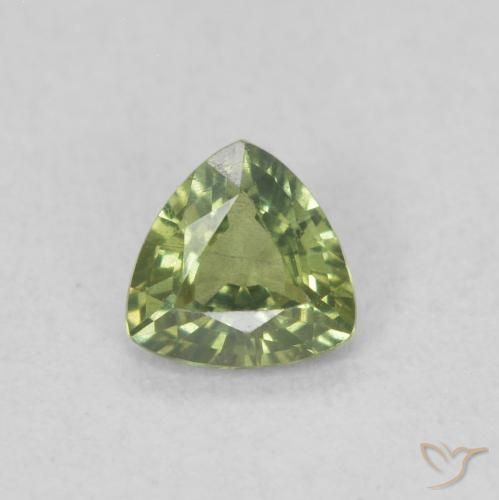 0.35ct Natural Yellowish Green Sapphire, Trillion, VVS-VS