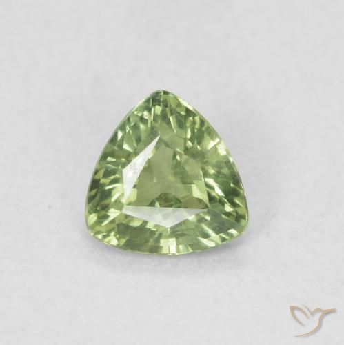 0.39ct Natural Medium Green Sapphire, Trillion, VVS-VS