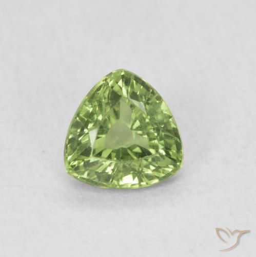 0.46ct Natural Medium Green Sapphire, Trillion, VVS-VS