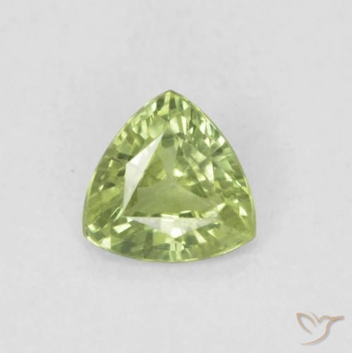 0.40ct Natural Light Lively Green Sapphire, Trillion, VVS-VS