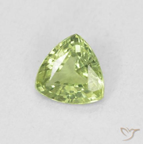 0.40 ct Green Sapphire Stone, Natural Sapphire in Trillion Facet Shape for Sale